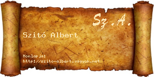 Szitó Albert névjegykártya